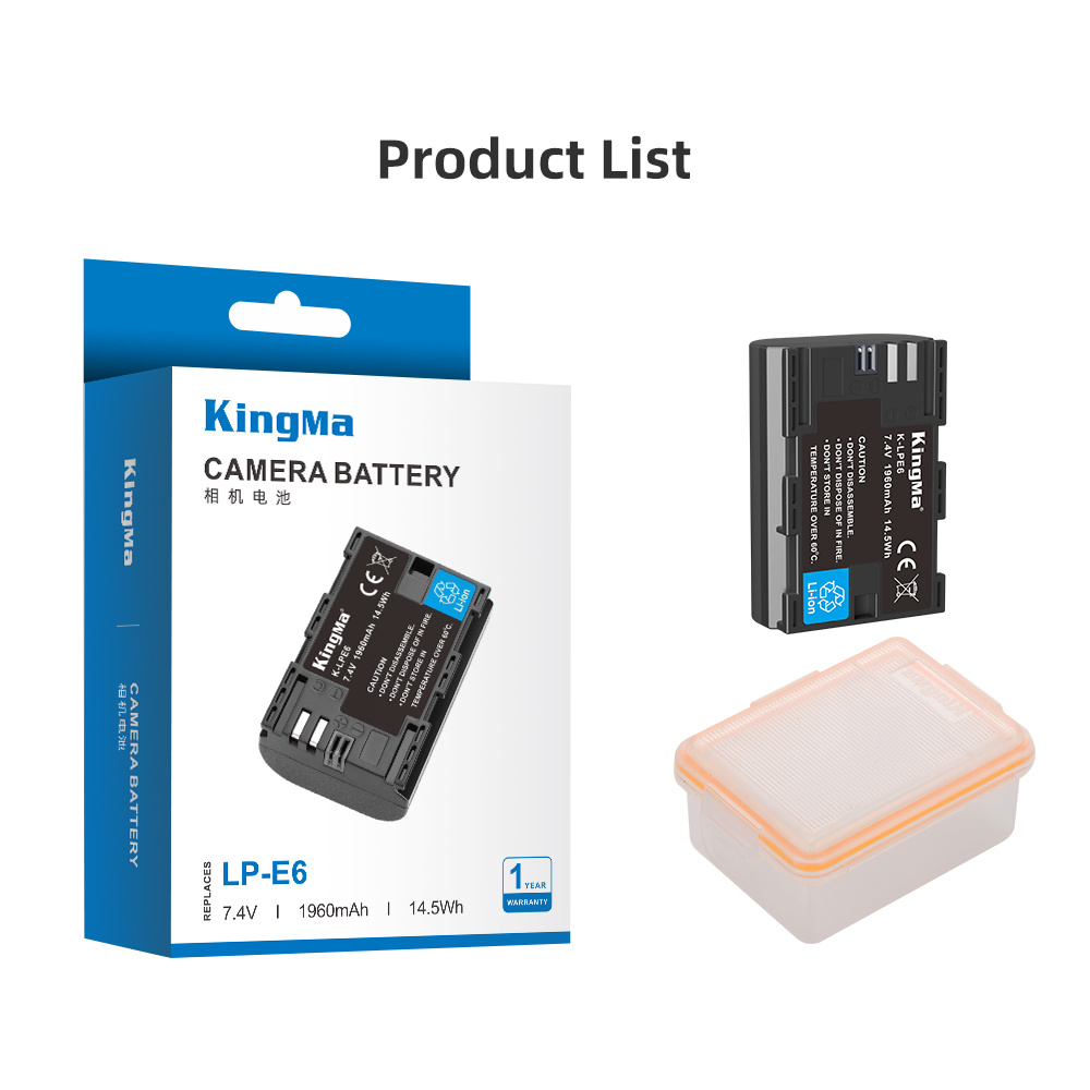 Kingma LP-E6 baterija 1960mAh - 5